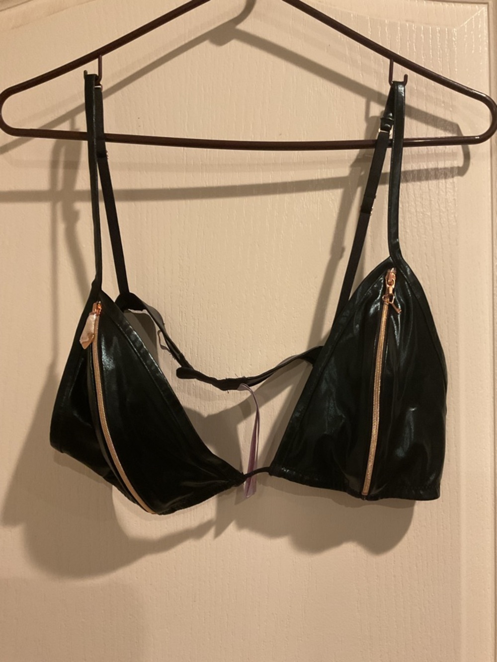Savage X Fenty Black Bralette with Gold Zipper Detail